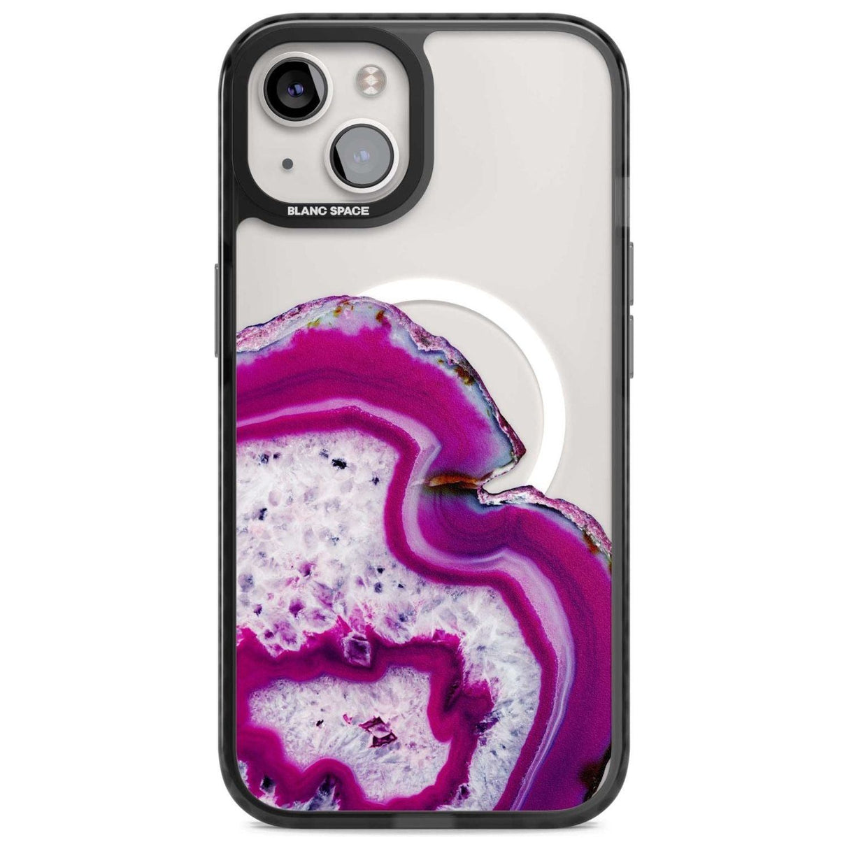 Violet & White Swirl Agate Crystal Clear Design