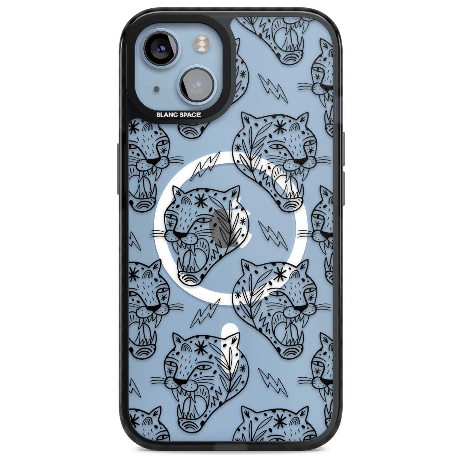 Black Tiger Roar Pattern Phone Case iPhone 15 Plus / Magsafe Black Impact Case,iPhone 15 / Magsafe Black Impact Case,iPhone 14 Plus / Magsafe Black Impact Case,iPhone 14 / Magsafe Black Impact Case,iPhone 13 / Magsafe Black Impact Case Blanc Space