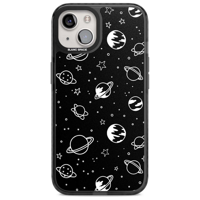 Cosmic Outer Space Design White on Black Phone Case iPhone 15 Plus / Magsafe Black Impact Case,iPhone 15 / Magsafe Black Impact Case,iPhone 14 Plus / Magsafe Black Impact Case,iPhone 14 / Magsafe Black Impact Case,iPhone 13 / Magsafe Black Impact Case Blanc Space
