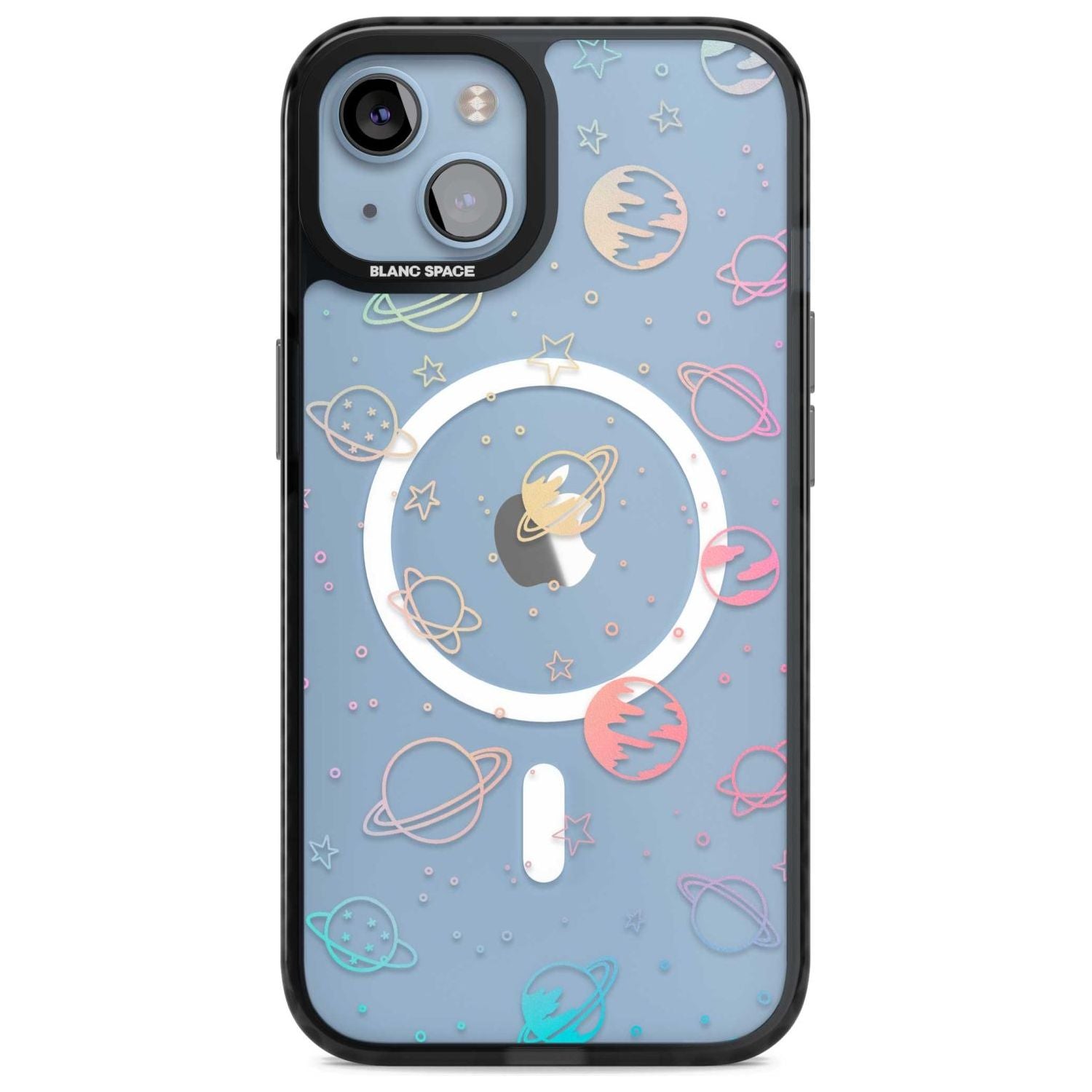 Cosmic Outer Space Design Pastels on Clear Phone Case iPhone 15 Plus / Magsafe Black Impact Case,iPhone 15 / Magsafe Black Impact Case,iPhone 14 Plus / Magsafe Black Impact Case,iPhone 14 / Magsafe Black Impact Case,iPhone 13 / Magsafe Black Impact Case Blanc Space