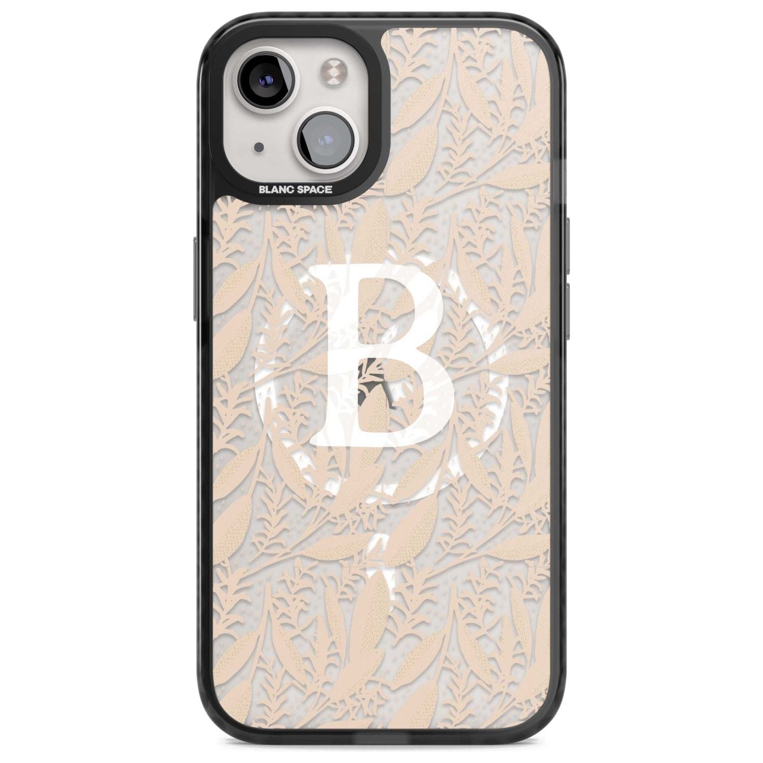 Personalised Subtle Monogram Abstract Floral Custom Phone Case iPhone 15 Plus / Magsafe Black Impact Case,iPhone 15 / Magsafe Black Impact Case,iPhone 14 Plus / Magsafe Black Impact Case,iPhone 14 / Magsafe Black Impact Case,iPhone 13 / Magsafe Black Impact Case Blanc Space