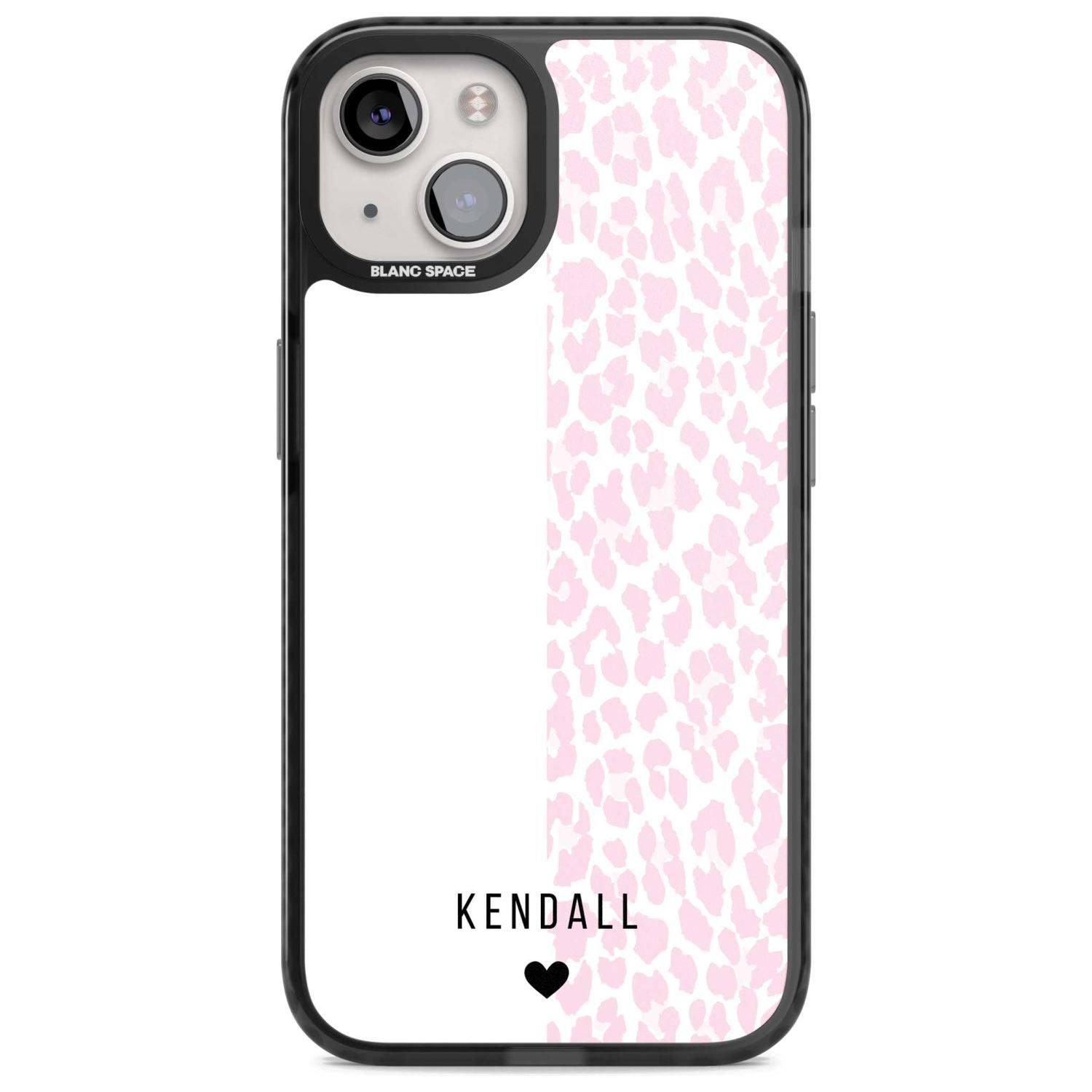 Personalised Pink & White Leopard Spots Custom Phone Case iPhone 15 Plus / Magsafe Black Impact Case,iPhone 15 / Magsafe Black Impact Case,iPhone 14 Plus / Magsafe Black Impact Case,iPhone 14 / Magsafe Black Impact Case,iPhone 13 / Magsafe Black Impact Case Blanc Space