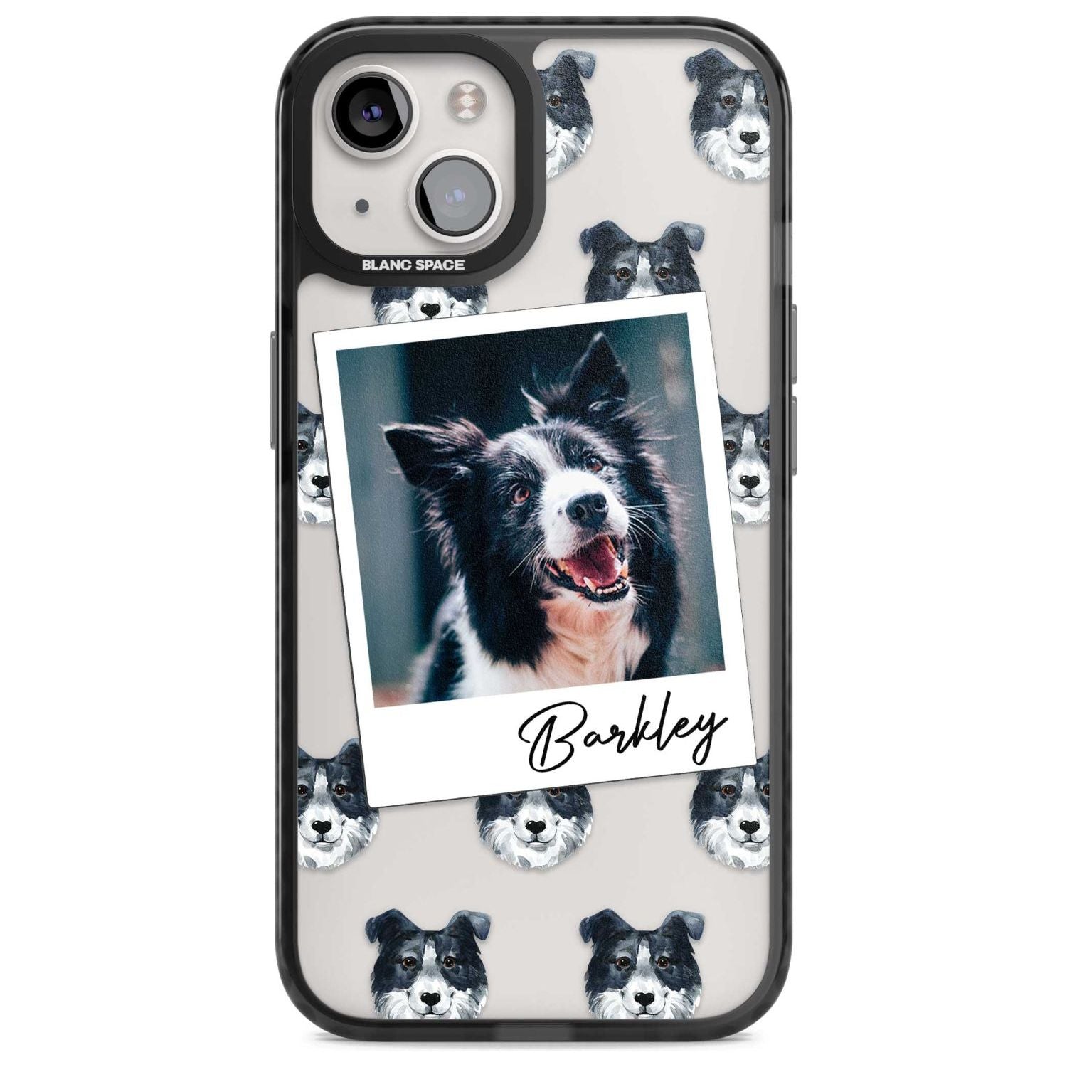 Personalised Border Collie - Dog Photo Custom Phone Case iPhone 15 Plus / Magsafe Black Impact Case,iPhone 15 / Magsafe Black Impact Case,iPhone 14 Plus / Magsafe Black Impact Case,iPhone 14 / Magsafe Black Impact Case,iPhone 13 / Magsafe Black Impact Case Blanc Space