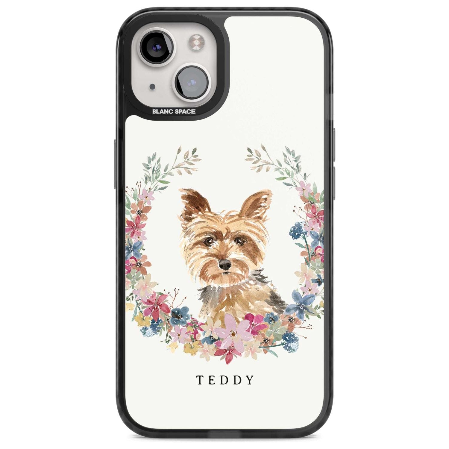 Personalised Yorkshire Terrier Floral Portrait