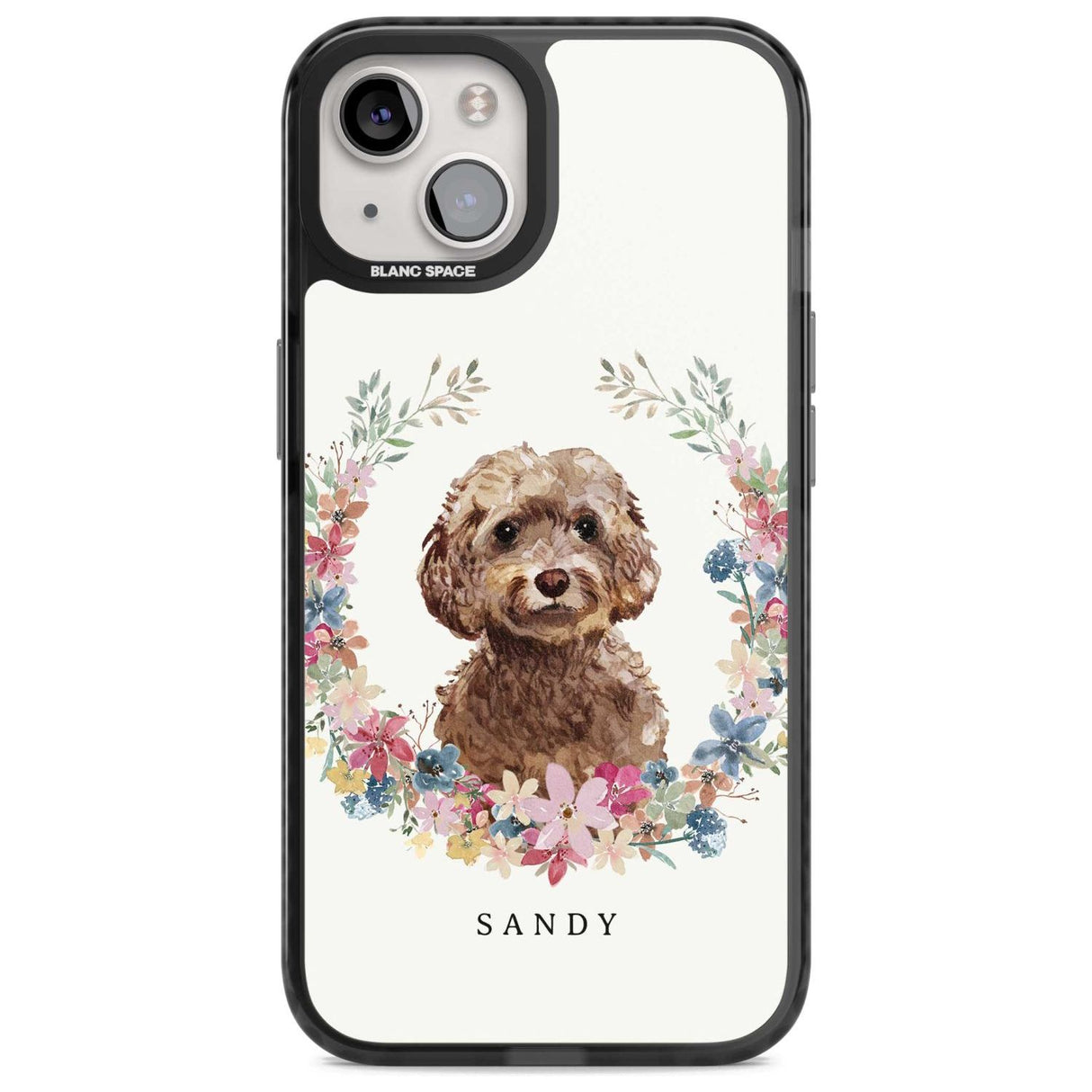 Personalised Brown Cockapoo - Watercolour Dog Portrait Custom Phone Case iPhone 15 Plus / Magsafe Black Impact Case,iPhone 15 / Magsafe Black Impact Case,iPhone 14 Plus / Magsafe Black Impact Case,iPhone 14 / Magsafe Black Impact Case,iPhone 13 / Magsafe Black Impact Case Blanc Space