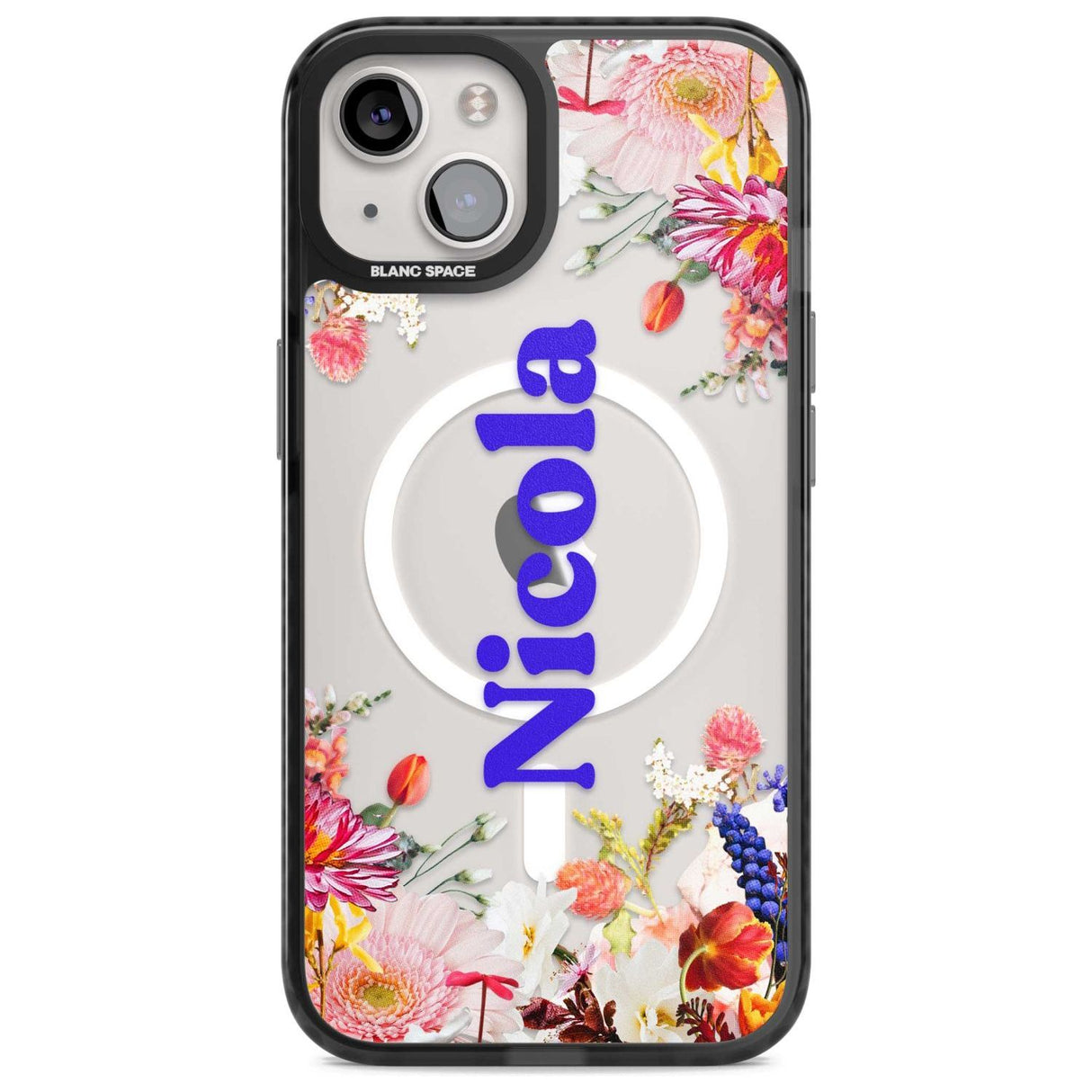 Personalised Text with Floral Borders Custom Phone Case iPhone 15 Plus / Magsafe Black Impact Case,iPhone 15 / Magsafe Black Impact Case,iPhone 14 Plus / Magsafe Black Impact Case,iPhone 14 / Magsafe Black Impact Case,iPhone 13 / Magsafe Black Impact Case Blanc Space