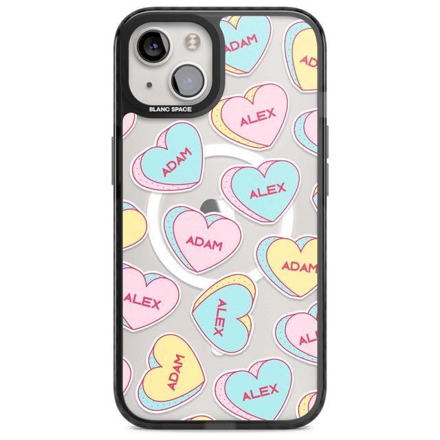Personalised Text Love Hearts Custom Phone Case iPhone 15 Plus / Magsafe Black Impact Case,iPhone 15 / Magsafe Black Impact Case,iPhone 14 Plus / Magsafe Black Impact Case,iPhone 14 / Magsafe Black Impact Case,iPhone 13 / Magsafe Black Impact Case Blanc Space