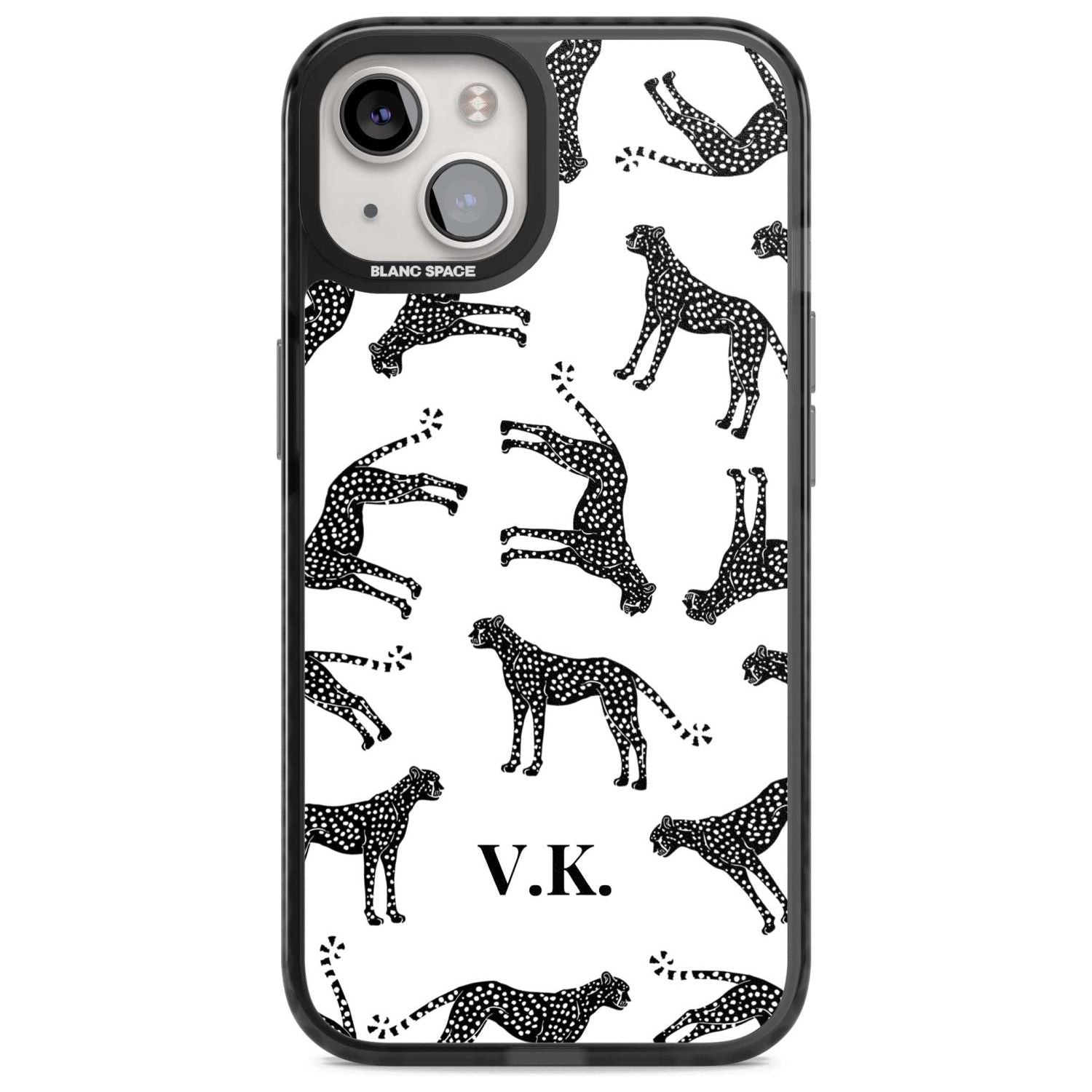 Personalised Cheetah Black & White Custom Phone Case iPhone 15 Plus / Magsafe Black Impact Case,iPhone 15 / Magsafe Black Impact Case,iPhone 14 Plus / Magsafe Black Impact Case,iPhone 14 / Magsafe Black Impact Case,iPhone 13 / Magsafe Black Impact Case Blanc Space