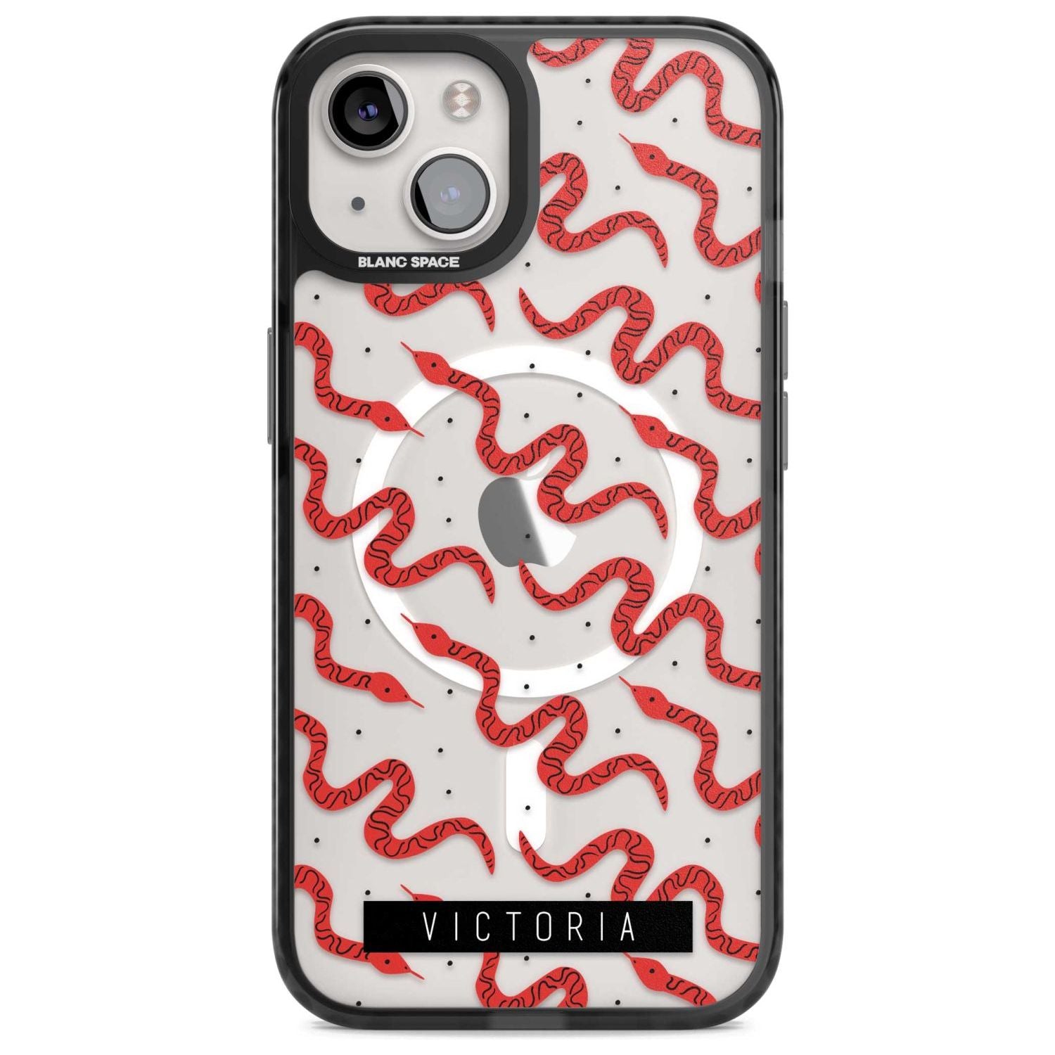 Personalised Snake Pattern Custom Phone Case iPhone 15 Plus / Magsafe Black Impact Case,iPhone 15 / Magsafe Black Impact Case,iPhone 14 Plus / Magsafe Black Impact Case,iPhone 14 / Magsafe Black Impact Case,iPhone 13 / Magsafe Black Impact Case Blanc Space