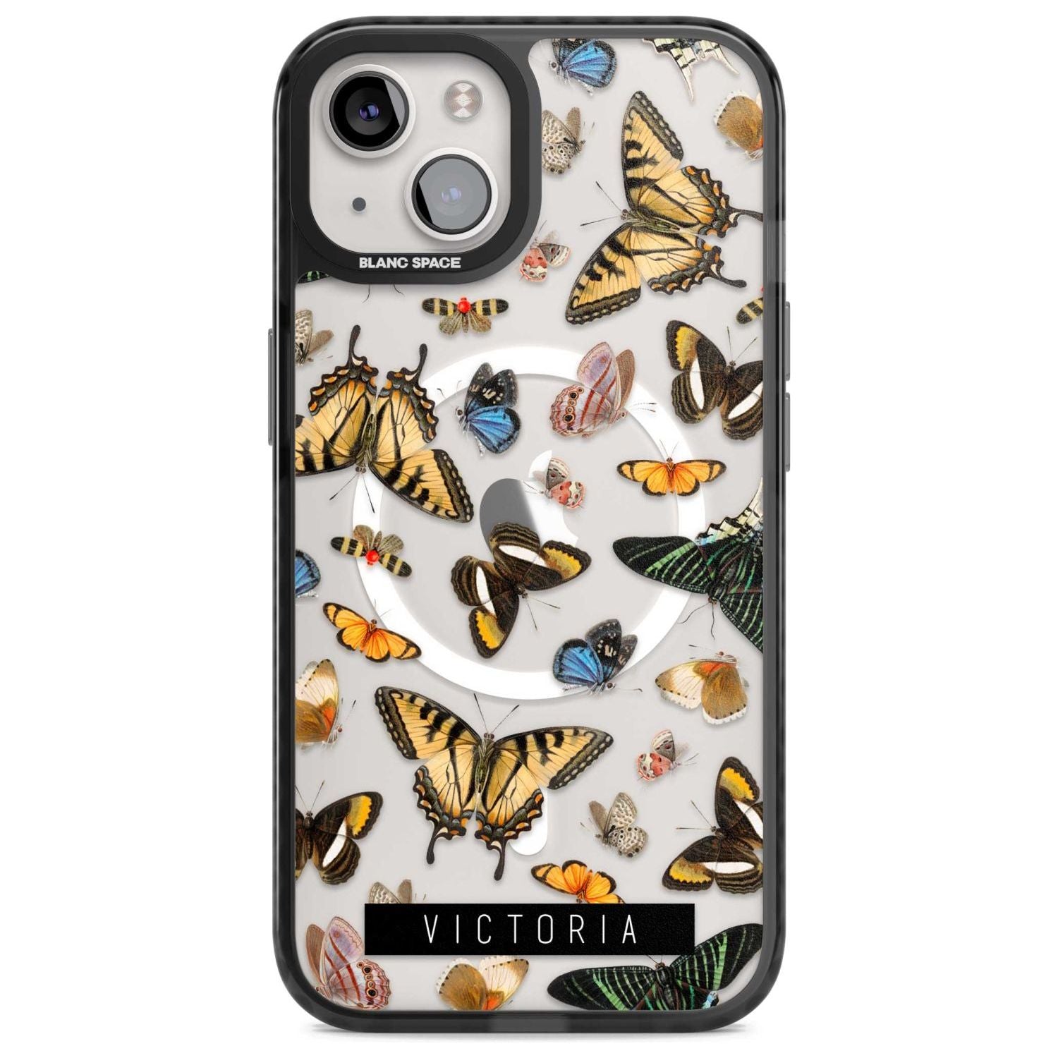 Personalised Photorealistic Butterfly Custom Phone Case iPhone 15 Plus / Magsafe Black Impact Case,iPhone 15 / Magsafe Black Impact Case,iPhone 14 Plus / Magsafe Black Impact Case,iPhone 14 / Magsafe Black Impact Case,iPhone 13 / Magsafe Black Impact Case Blanc Space