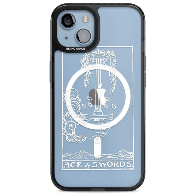 Personalised Ace of Swords Tarot Card - White Transparent Custom Phone Case iPhone 15 Plus / Magsafe Black Impact Case,iPhone 15 / Magsafe Black Impact Case,iPhone 14 Plus / Magsafe Black Impact Case,iPhone 14 / Magsafe Black Impact Case,iPhone 13 / Magsafe Black Impact Case Blanc Space