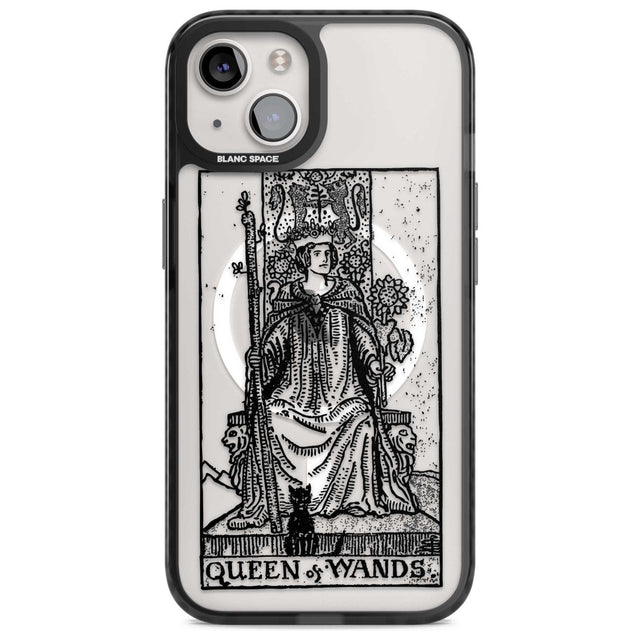 Personalised Queen of Wands Tarot Card - Transparent Custom Phone Case iPhone 15 Plus / Magsafe Black Impact Case,iPhone 15 / Magsafe Black Impact Case,iPhone 14 Plus / Magsafe Black Impact Case,iPhone 14 / Magsafe Black Impact Case,iPhone 13 / Magsafe Black Impact Case Blanc Space