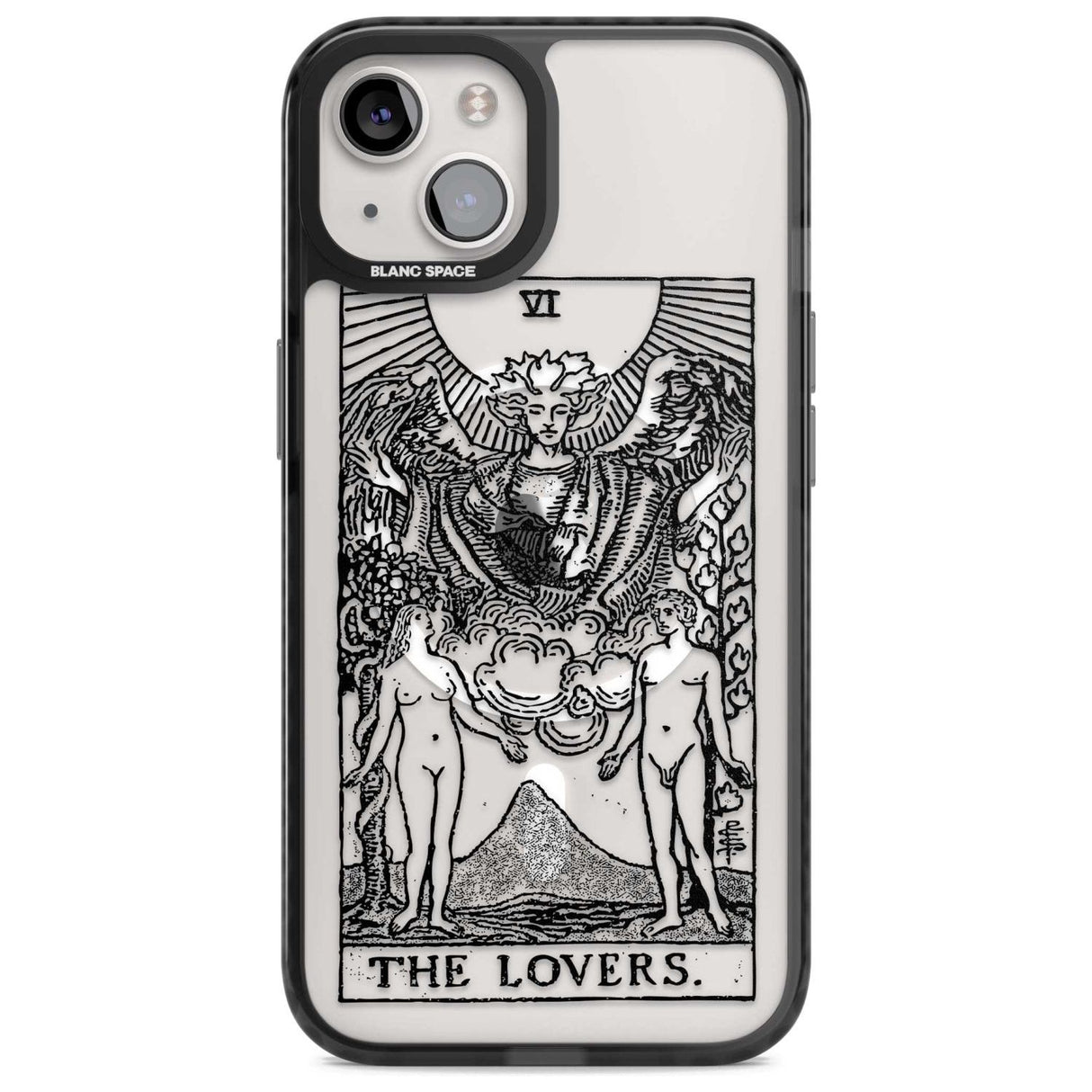 Personalised The Lovers Tarot Card - Transparent Custom Phone Case iPhone 15 Plus / Magsafe Black Impact Case,iPhone 15 / Magsafe Black Impact Case,iPhone 14 Plus / Magsafe Black Impact Case,iPhone 14 / Magsafe Black Impact Case,iPhone 13 / Magsafe Black Impact Case Blanc Space