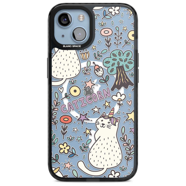 Caticorn pattern Phone Case iPhone 15 / Magsafe Black Impact Case,iPhone 15 Plus / Magsafe Black Impact Case,iPhone 13 / Magsafe Black Impact Case,iPhone 14 / Magsafe Black Impact Case,iPhone 14 Plus / Magsafe Black Impact Case Blanc Space
