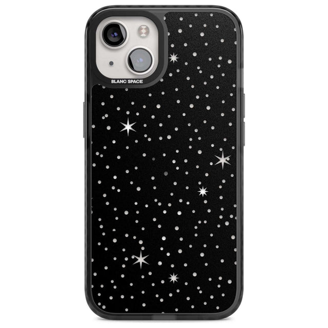 Celestial  Cut-Out Stars Phone Case iPhone 15 / Magsafe Black Impact Case,iPhone 15 Plus / Magsafe Black Impact Case,iPhone 13 / Magsafe Black Impact Case,iPhone 14 / Magsafe Black Impact Case,iPhone 14 Plus / Magsafe Black Impact Case Blanc Space