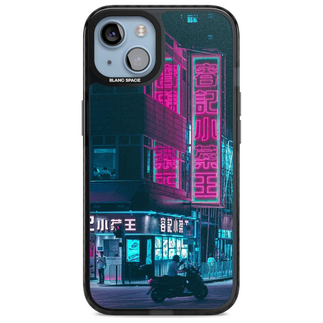 Motorcylist & Signs - Neon Cities Photographs Phone Case iPhone 15 Plus / Magsafe Black Impact Case,iPhone 15 / Magsafe Black Impact Case,iPhone 14 Plus / Magsafe Black Impact Case,iPhone 14 / Magsafe Black Impact Case,iPhone 13 / Magsafe Black Impact Case Blanc Space