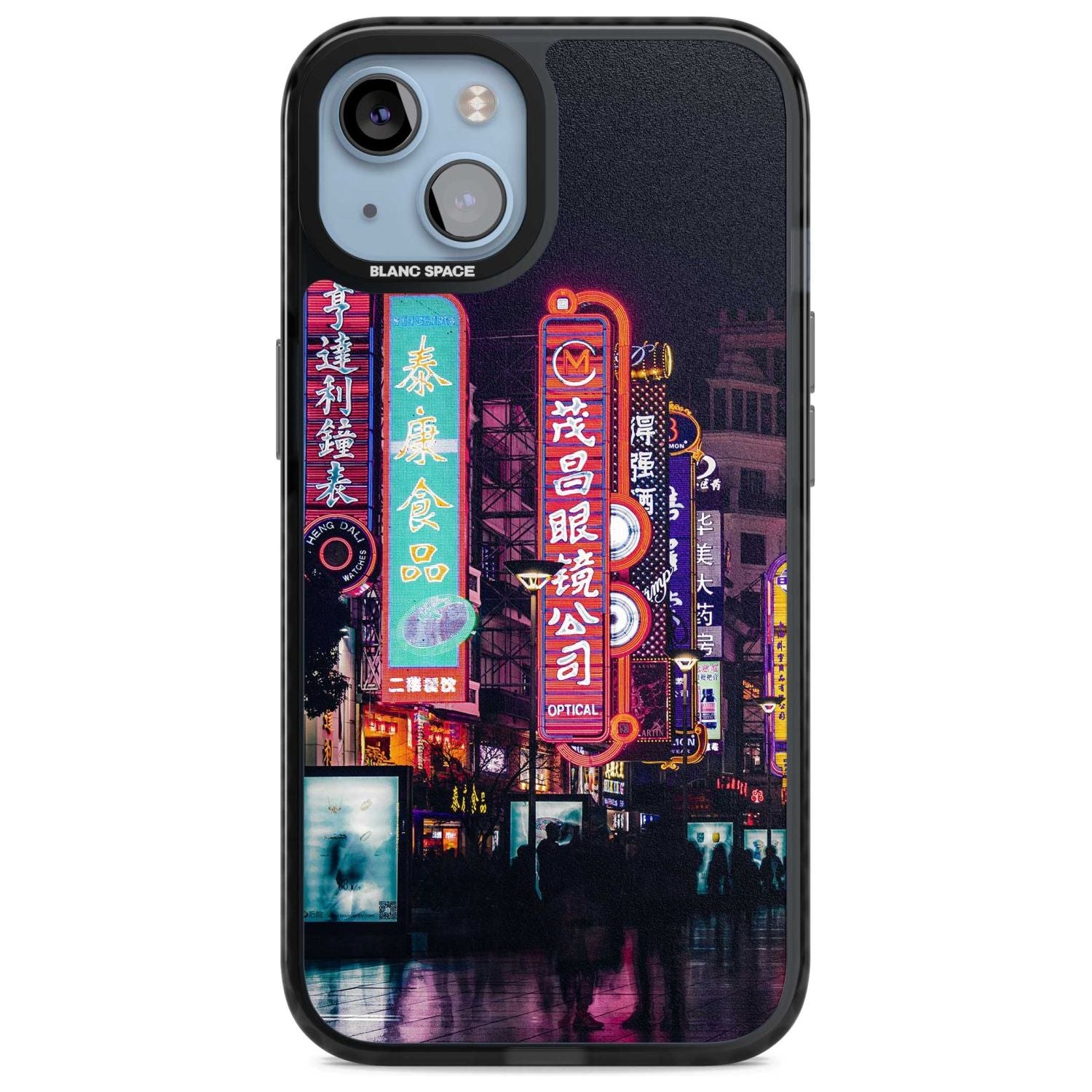 Busy Street - Neon Cities Photographs Phone Case iPhone 15 Plus / Magsafe Black Impact Case,iPhone 15 / Magsafe Black Impact Case,iPhone 14 Plus / Magsafe Black Impact Case,iPhone 14 / Magsafe Black Impact Case,iPhone 13 / Magsafe Black Impact Case Blanc Space