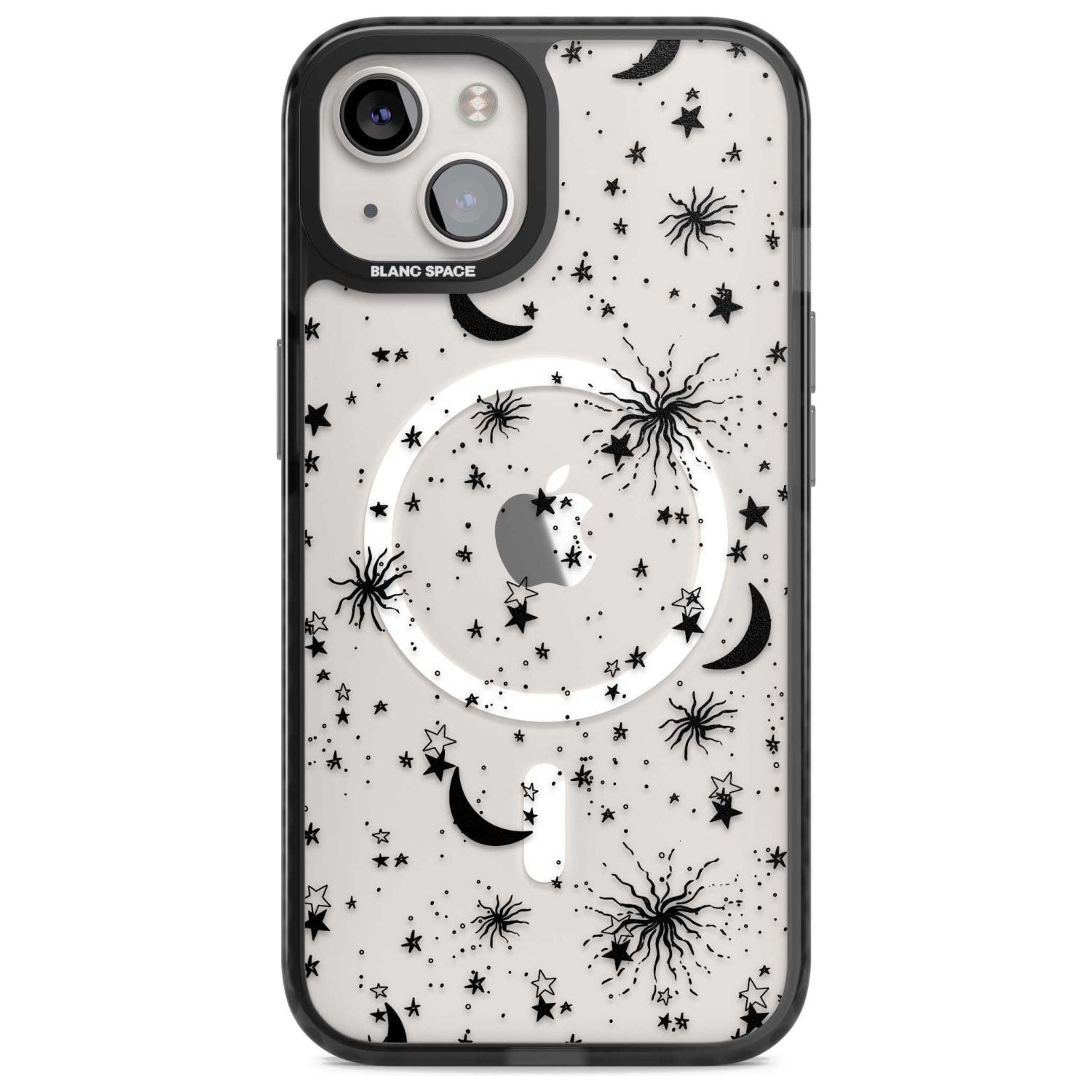 Moons & Stars Phone Case iPhone 15 Plus / Magsafe Black Impact Case,iPhone 15 / Magsafe Black Impact Case,iPhone 14 Plus / Magsafe Black Impact Case,iPhone 14 / Magsafe Black Impact Case,iPhone 13 / Magsafe Black Impact Case Blanc Space