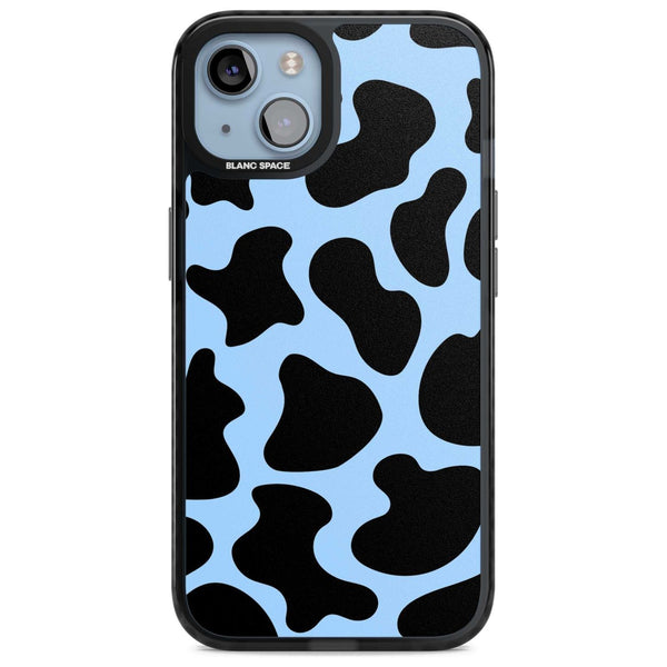 Blue And Black Cow Print