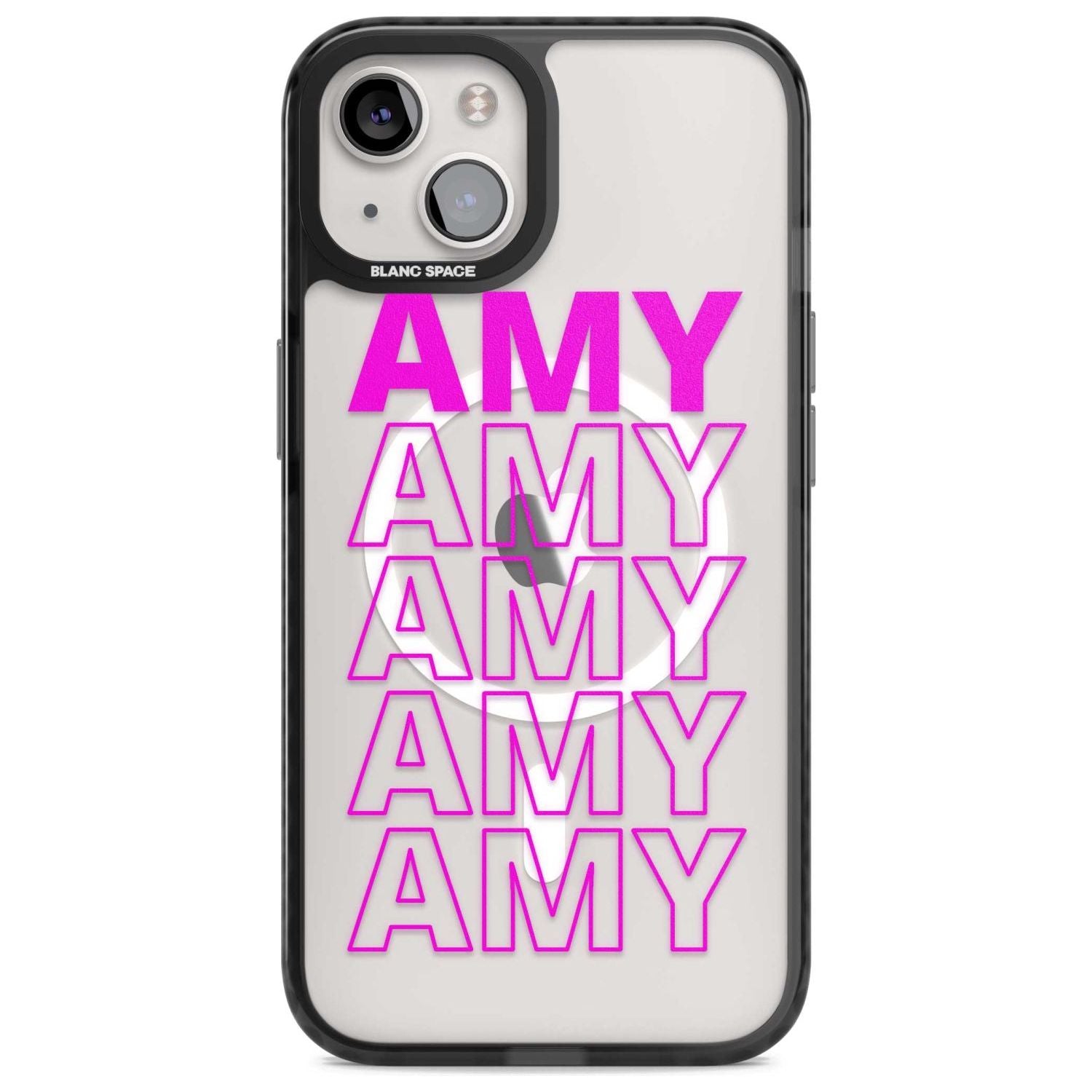 Personalised Clear Text  5D Custom Phone Case iPhone 15 Plus / Magsafe Black Impact Case,iPhone 15 / Magsafe Black Impact Case,iPhone 14 Plus / Magsafe Black Impact Case,iPhone 14 / Magsafe Black Impact Case,iPhone 13 / Magsafe Black Impact Case Blanc Space