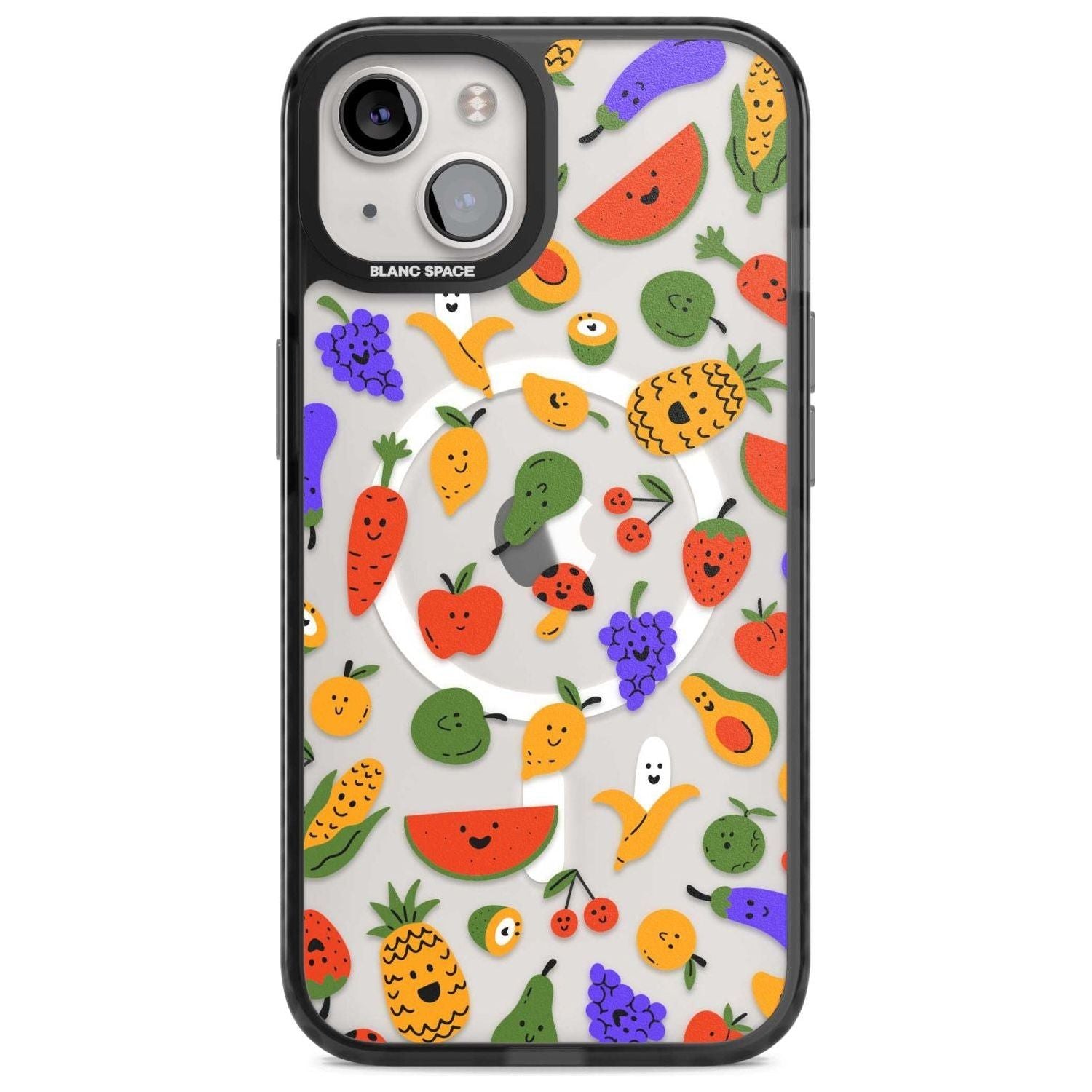 Mixed Kawaii Food Icons - Clear Phone Case iPhone 15 Plus / Magsafe Black Impact Case,iPhone 15 / Magsafe Black Impact Case,iPhone 14 Plus / Magsafe Black Impact Case,iPhone 14 / Magsafe Black Impact Case,iPhone 13 / Magsafe Black Impact Case Blanc Space