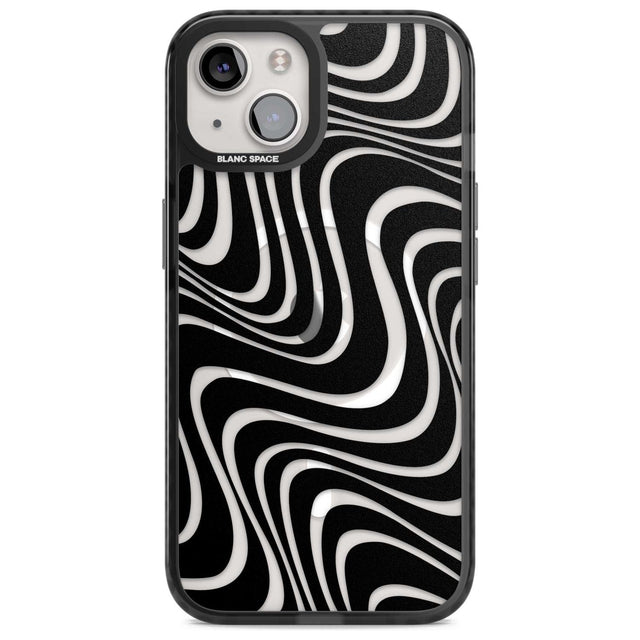 Abstract Waves Phone Case iPhone 15 Plus / Magsafe Black Impact Case,iPhone 15 / Magsafe Black Impact Case,iPhone 14 Plus / Magsafe Black Impact Case,iPhone 14 / Magsafe Black Impact Case,iPhone 13 / Magsafe Black Impact Case Blanc Space