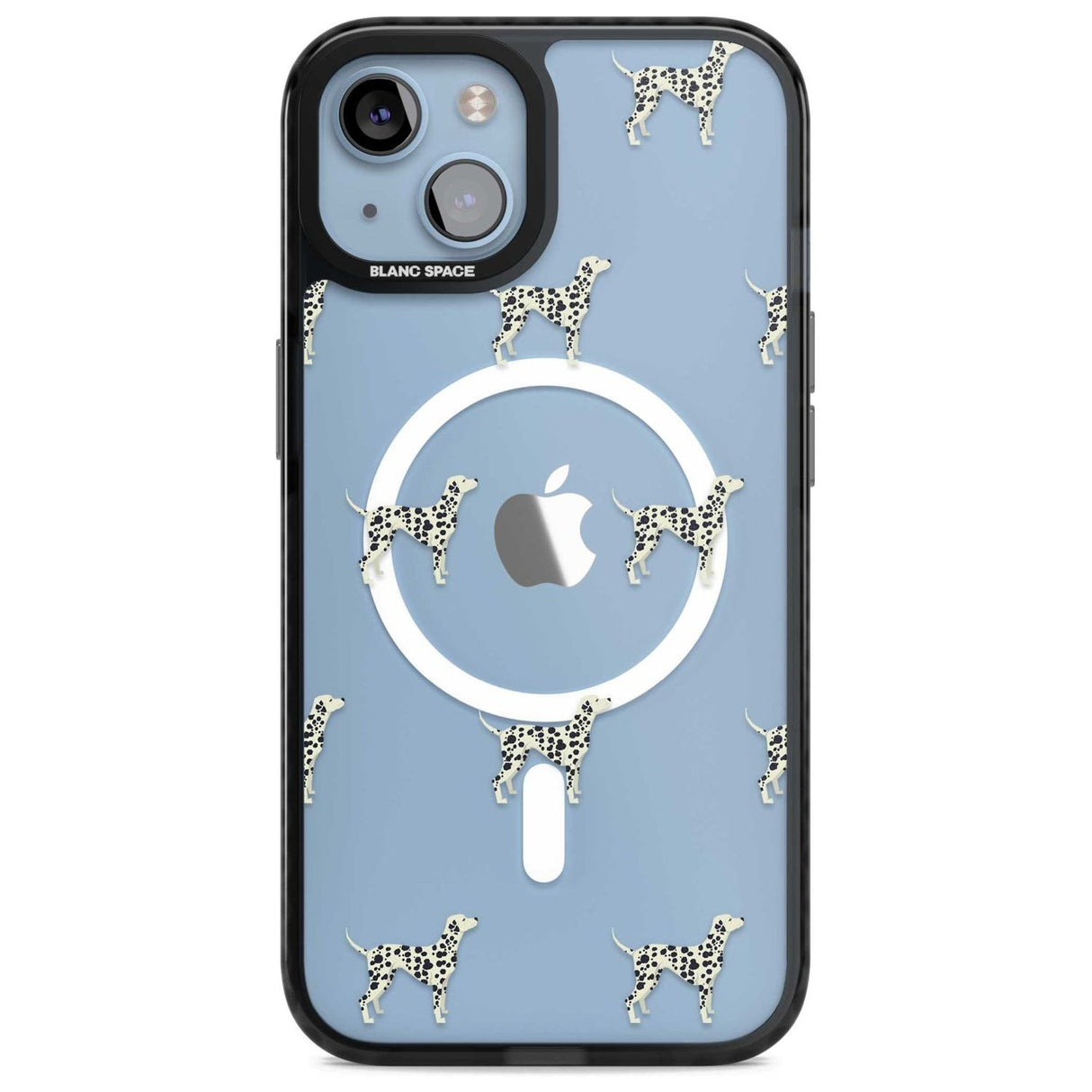 Dalmation Dog Pattern Clear Phone Case iPhone 15 Plus / Magsafe Black Impact Case,iPhone 15 / Magsafe Black Impact Case,iPhone 14 Plus / Magsafe Black Impact Case,iPhone 14 / Magsafe Black Impact Case,iPhone 13 / Magsafe Black Impact Case Blanc Space