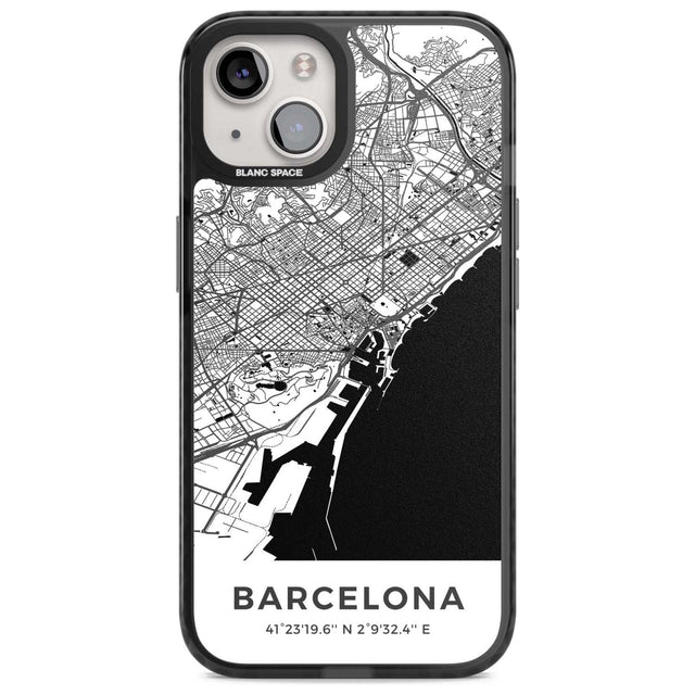 Map of Barcelona, Spain Phone Case iPhone 15 / Magsafe Black Impact Case,iPhone 15 Plus / Magsafe Black Impact Case,iPhone 13 / Magsafe Black Impact Case,iPhone 14 / Magsafe Black Impact Case,iPhone 14 Plus / Magsafe Black Impact Case Blanc Space