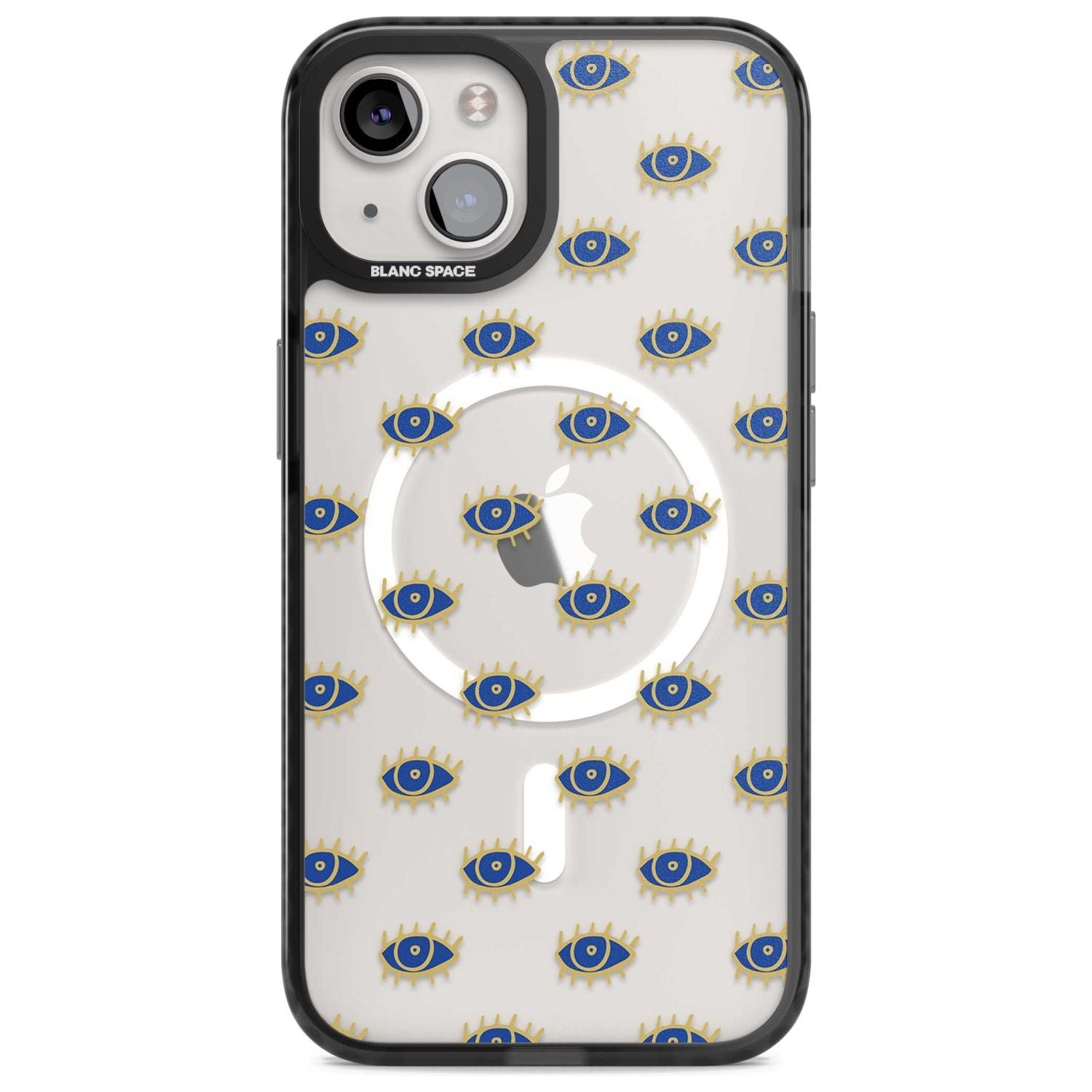 Gold Eyes (Clear) Psychedelic Eyes Pattern Phone Case iPhone 15 Plus / Magsafe Black Impact Case,iPhone 15 / Magsafe Black Impact Case,iPhone 14 Plus / Magsafe Black Impact Case,iPhone 14 / Magsafe Black Impact Case,iPhone 13 / Magsafe Black Impact Case Blanc Space