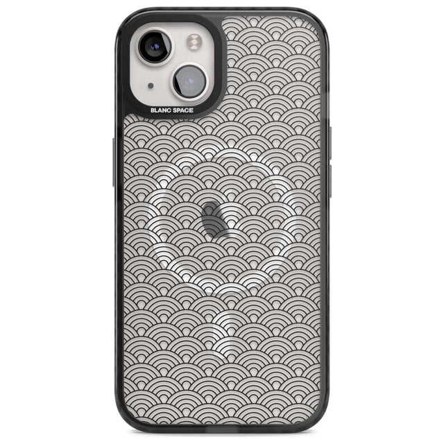 Abstract Lines: Scalloped Pattern Phone Case iPhone 15 Plus / Magsafe Black Impact Case,iPhone 15 / Magsafe Black Impact Case,iPhone 14 Plus / Magsafe Black Impact Case,iPhone 14 / Magsafe Black Impact Case,iPhone 13 / Magsafe Black Impact Case Blanc Space