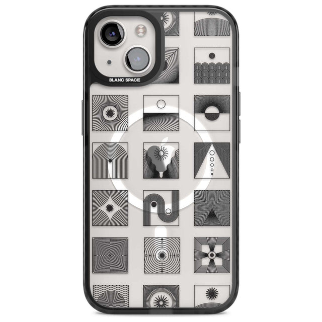 Abstract Lines: Mixed Pattern #1 Phone Case iPhone 15 Plus / Magsafe Black Impact Case,iPhone 15 / Magsafe Black Impact Case,iPhone 14 Plus / Magsafe Black Impact Case,iPhone 14 / Magsafe Black Impact Case,iPhone 13 / Magsafe Black Impact Case Blanc Space