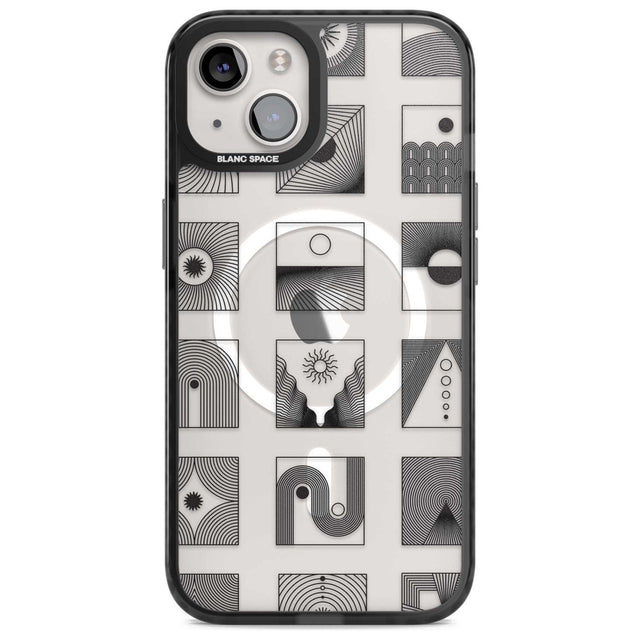 Abstract Lines: Mixed Pattern #2 Phone Case iPhone 15 Plus / Magsafe Black Impact Case,iPhone 15 / Magsafe Black Impact Case,iPhone 14 Plus / Magsafe Black Impact Case,iPhone 14 / Magsafe Black Impact Case,iPhone 13 / Magsafe Black Impact Case Blanc Space