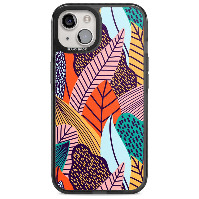 Abstract Leaves Phone Case iPhone 15 Plus / Magsafe Black Impact Case,iPhone 15 / Magsafe Black Impact Case,iPhone 14 Plus / Magsafe Black Impact Case,iPhone 14 / Magsafe Black Impact Case,iPhone 13 / Magsafe Black Impact Case Blanc Space