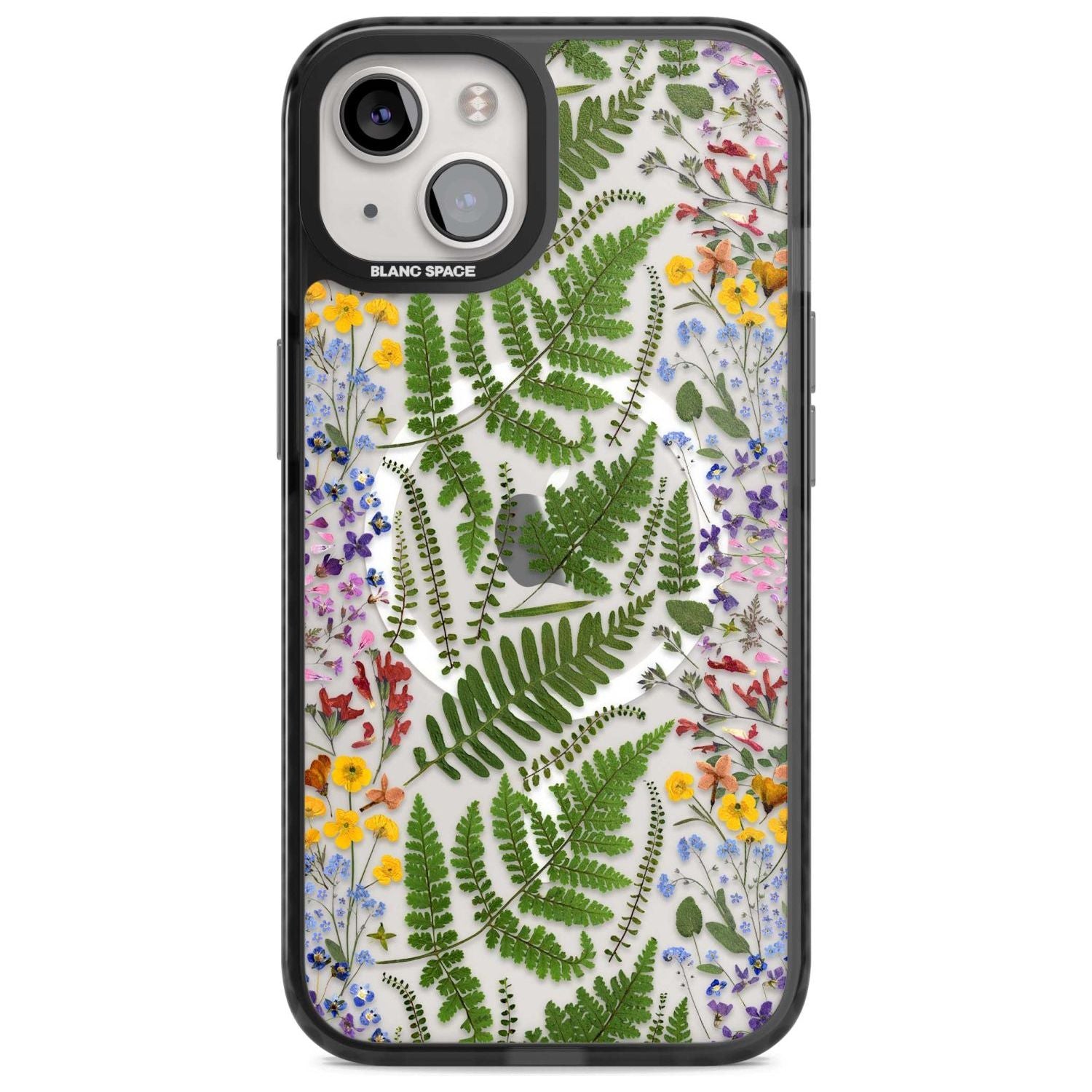 Busy Floral and Fern Design Phone Case iPhone 15 Plus / Magsafe Black Impact Case,iPhone 15 / Magsafe Black Impact Case,iPhone 14 Plus / Magsafe Black Impact Case,iPhone 14 / Magsafe Black Impact Case,iPhone 13 / Magsafe Black Impact Case Blanc Space