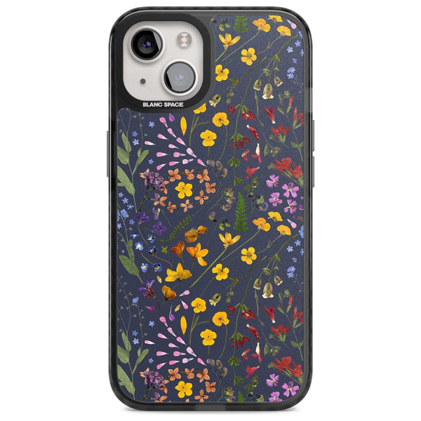 Wildflowers & Leaves In Navy