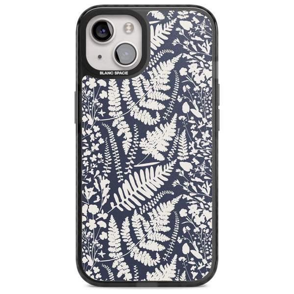 Wildflowers & Ferns On Navy