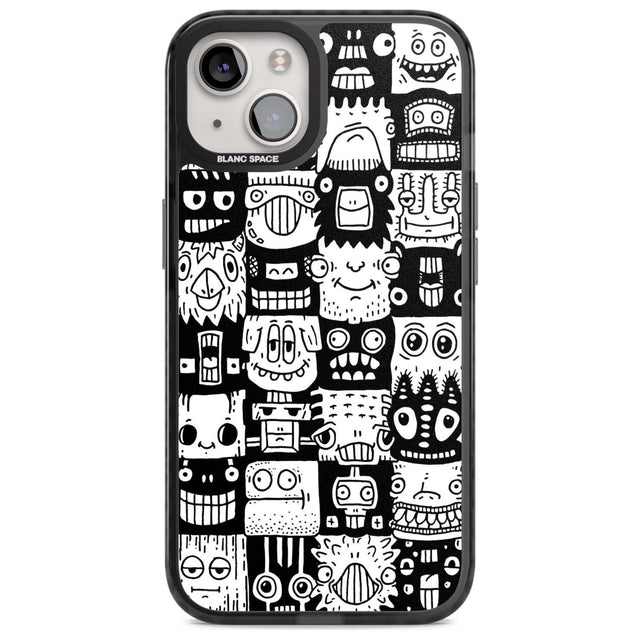 Checkerboard Heads Phone Case iPhone 15 Plus / Magsafe Black Impact Case,iPhone 15 / Magsafe Black Impact Case,iPhone 14 Plus / Magsafe Black Impact Case,iPhone 14 / Magsafe Black Impact Case,iPhone 13 / Magsafe Black Impact Case Blanc Space