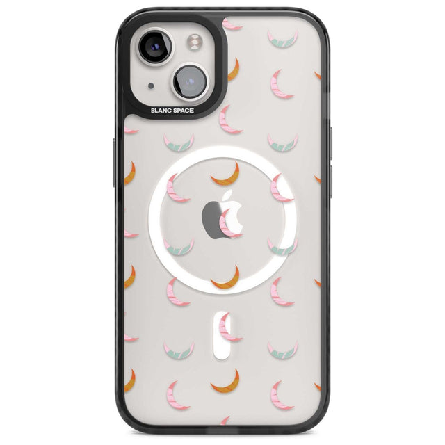 Colourful Crescent Moons Phone Case iPhone 15 Plus / Magsafe Black Impact Case,iPhone 15 / Magsafe Black Impact Case,iPhone 14 Plus / Magsafe Black Impact Case,iPhone 14 / Magsafe Black Impact Case,iPhone 13 / Magsafe Black Impact Case Blanc Space
