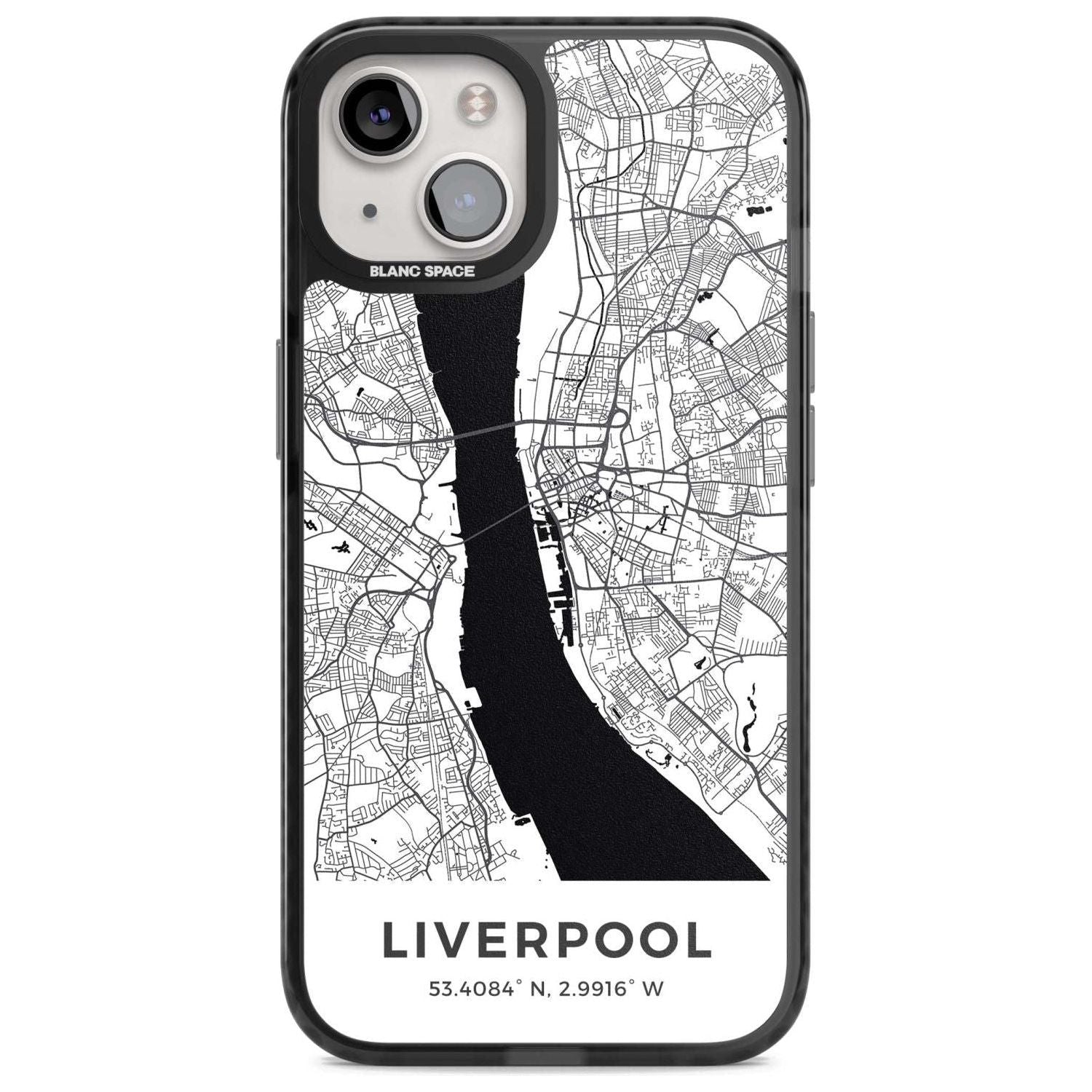Map of Liverpool, England Phone Case iPhone 15 Plus / Magsafe Black Impact Case,iPhone 15 / Magsafe Black Impact Case,iPhone 14 Plus / Magsafe Black Impact Case,iPhone 14 / Magsafe Black Impact Case,iPhone 13 / Magsafe Black Impact Case Blanc Space