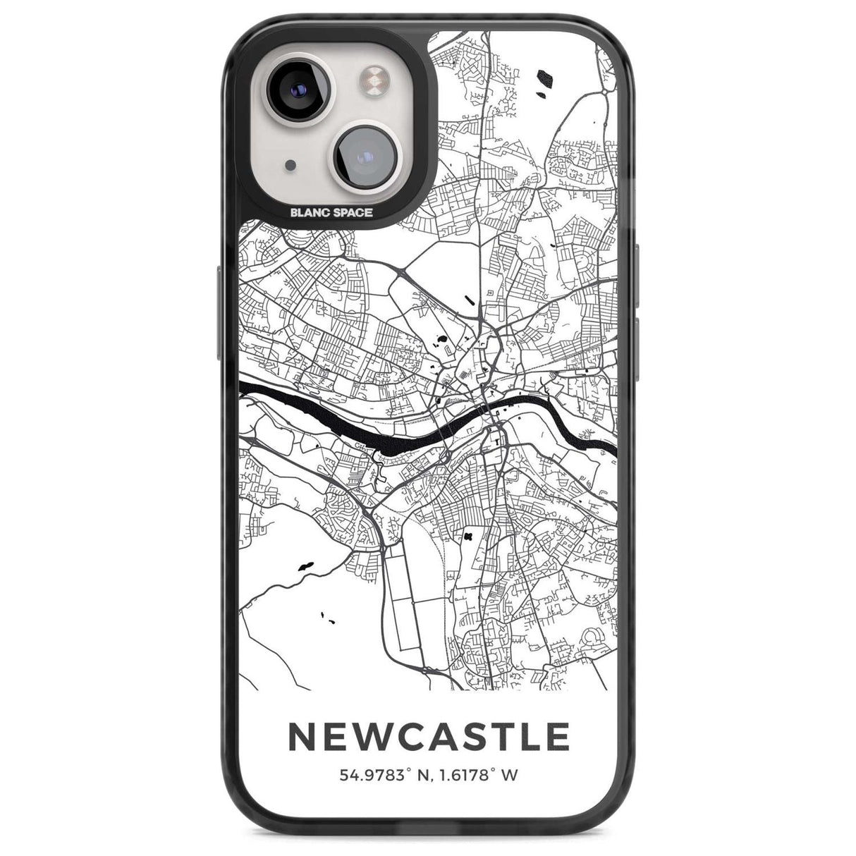 Map of Newcastle, England Phone Case iPhone 15 Plus / Magsafe Black Impact Case,iPhone 15 / Magsafe Black Impact Case,iPhone 14 Plus / Magsafe Black Impact Case,iPhone 14 / Magsafe Black Impact Case,iPhone 13 / Magsafe Black Impact Case Blanc Space