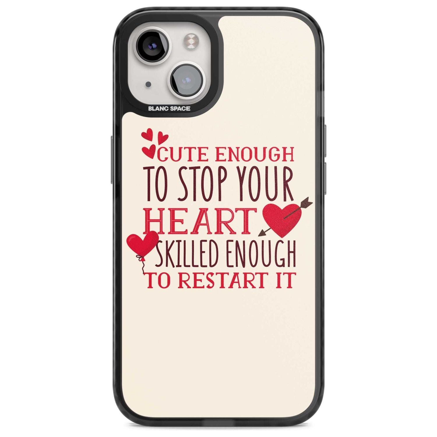 Medical Design Cute Enough to Stop Your Heart Phone Case iPhone 15 Plus / Magsafe Black Impact Case,iPhone 15 / Magsafe Black Impact Case,iPhone 14 Plus / Magsafe Black Impact Case,iPhone 14 / Magsafe Black Impact Case,iPhone 13 / Magsafe Black Impact Case Blanc Space