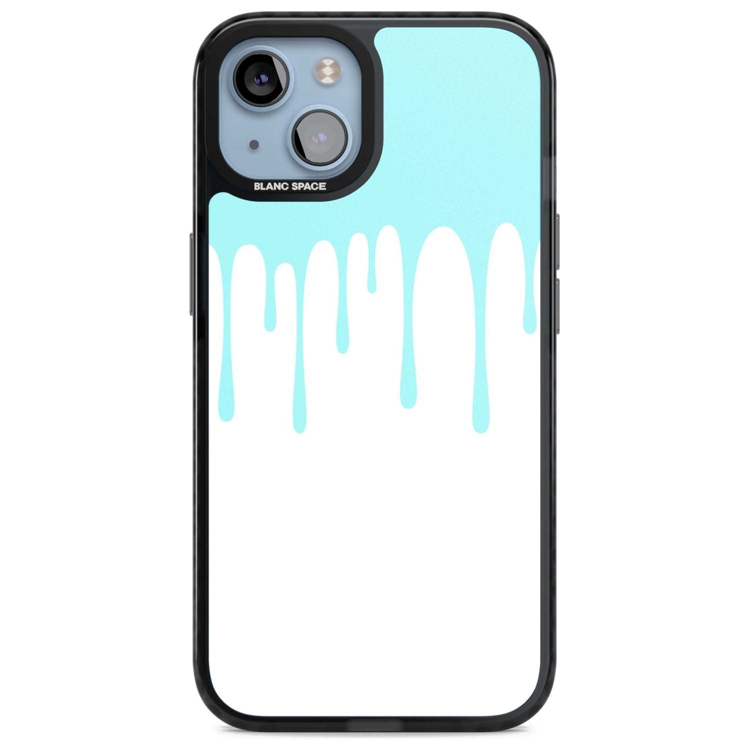 Melted Effect: Teal & White Phone Case iPhone 15 Plus / Magsafe Black Impact Case,iPhone 15 / Magsafe Black Impact Case,iPhone 14 Plus / Magsafe Black Impact Case,iPhone 14 / Magsafe Black Impact Case,iPhone 13 / Magsafe Black Impact Case Blanc Space