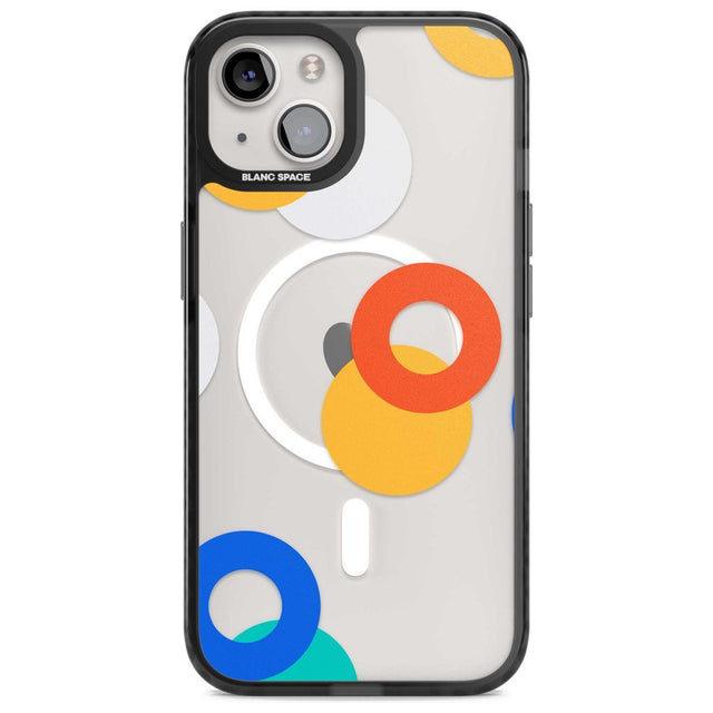 Abstract Mixed Circles Phone Case iPhone 15 Plus / Magsafe Black Impact Case,iPhone 15 / Magsafe Black Impact Case,iPhone 14 Plus / Magsafe Black Impact Case,iPhone 14 / Magsafe Black Impact Case,iPhone 13 / Magsafe Black Impact Case Blanc Space