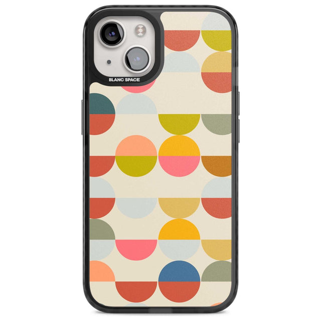 Abstract Retro Shapes: Colourful Circles Phone Case iPhone 15 Plus / Magsafe Black Impact Case,iPhone 15 / Magsafe Black Impact Case,iPhone 14 Plus / Magsafe Black Impact Case,iPhone 14 / Magsafe Black Impact Case,iPhone 13 / Magsafe Black Impact Case Blanc Space