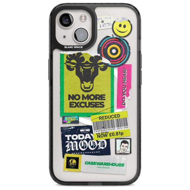 No More Excuses Sticker Mix Phone Case iPhone 15 Plus / Magsafe Black Impact Case,iPhone 15 / Magsafe Black Impact Case,iPhone 14 Plus / Magsafe Black Impact Case,iPhone 14 / Magsafe Black Impact Case,iPhone 13 / Magsafe Black Impact Case Blanc Space