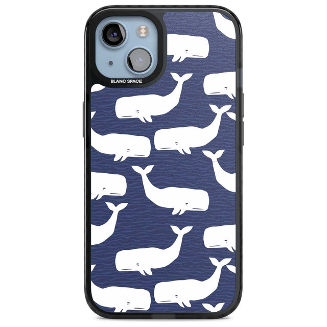 Cute Whales Phone Case iPhone 15 Plus / Magsafe Black Impact Case,iPhone 15 / Magsafe Black Impact Case,iPhone 14 Plus / Magsafe Black Impact Case,iPhone 14 / Magsafe Black Impact Case,iPhone 13 / Magsafe Black Impact Case Blanc Space