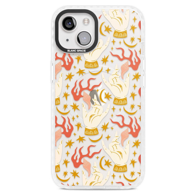 Hand Watcher Pattern Phone Case iPhone 15 Plus / Magsafe Impact Case,iPhone 15 / Magsafe Impact Case Blanc Space