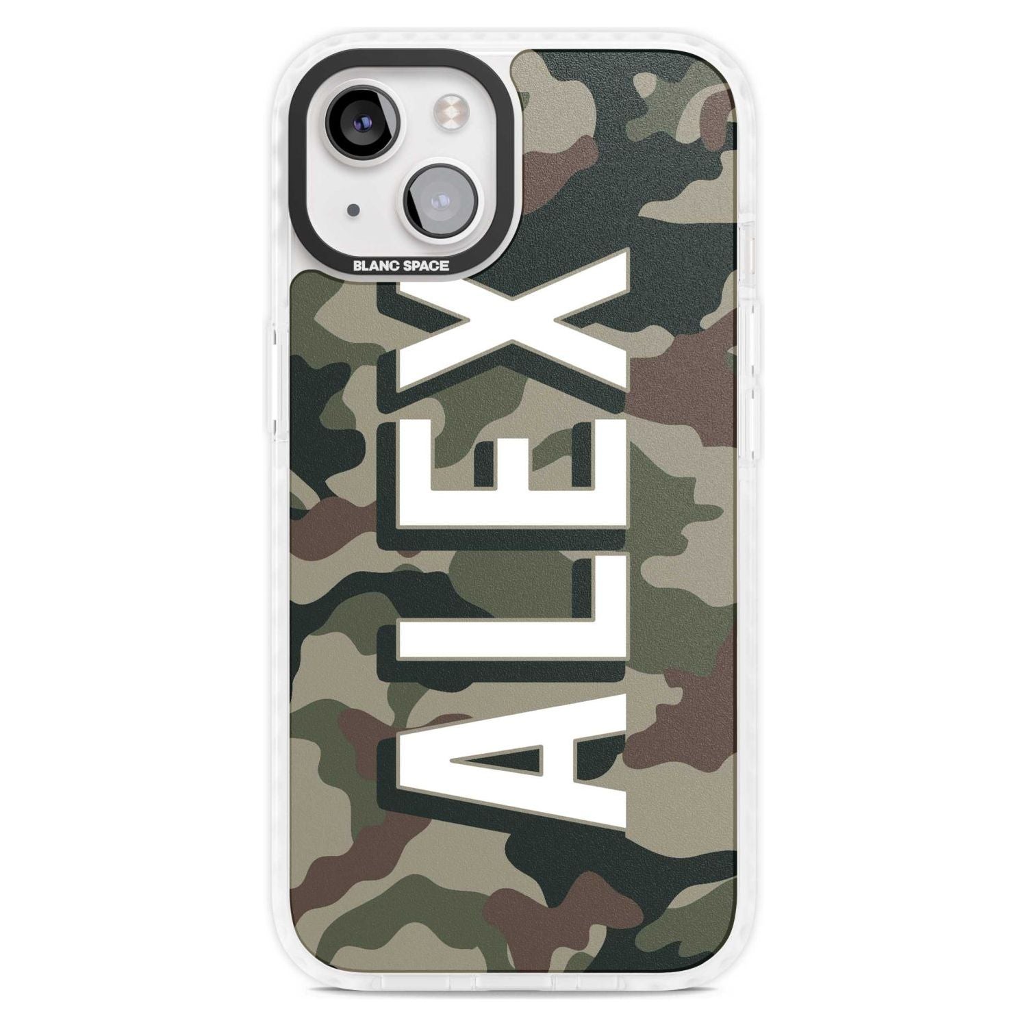 Personalised Classic Green Camo Custom Phone Case iPhone 15 Plus / Magsafe Impact Case,iPhone 15 / Magsafe Impact Case Blanc Space