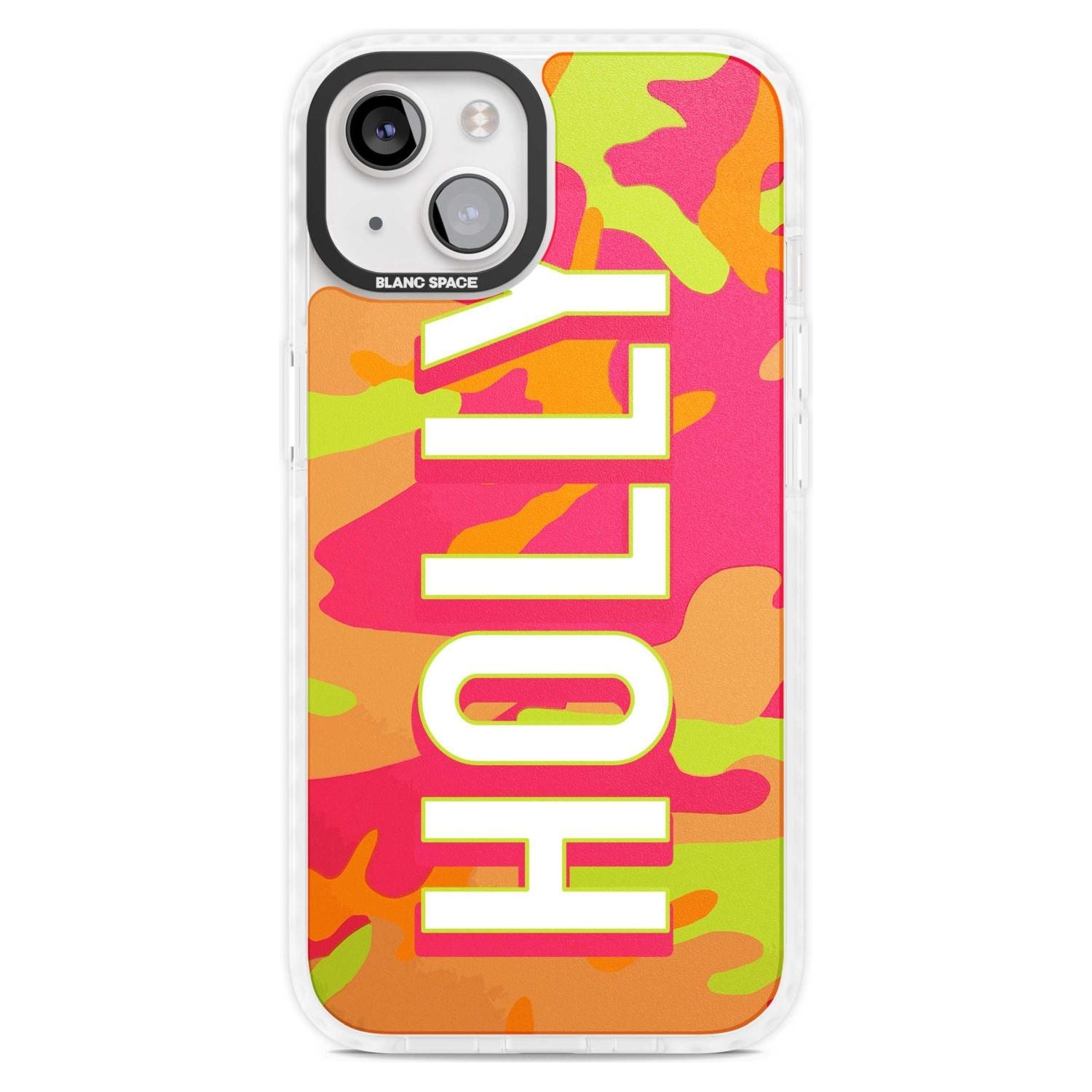 Personalised Colourful Neon Camo Custom Phone Case iPhone 15 Plus / Magsafe Impact Case,iPhone 15 / Magsafe Impact Case Blanc Space