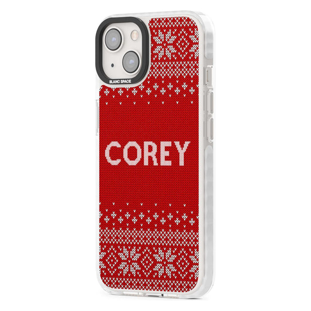 Personalised Red Christmas Knitted Jumper Custom Phone Case iPhone 15 Pro Max / Black Impact Case,iPhone 15 Plus / Black Impact Case,iPhone 15 Pro / Black Impact Case,iPhone 15 / Black Impact Case,iPhone 15 Pro Max / Impact Case,iPhone 15 Plus / Impact Case,iPhone 15 Pro / Impact Case,iPhone 15 / Impact Case,iPhone 15 Pro Max / Magsafe Black Impact Case,iPhone 15 Plus / Magsafe Black Impact Case,iPhone 15 Pro / Magsafe Black Impact Case,iPhone 15 / Magsafe Black Impact Case,iPhone 14 Pro Max / Black Impact 